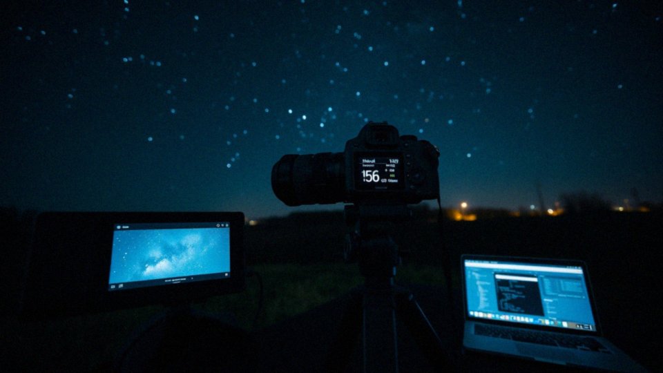 How should you set up your camera for night photography?