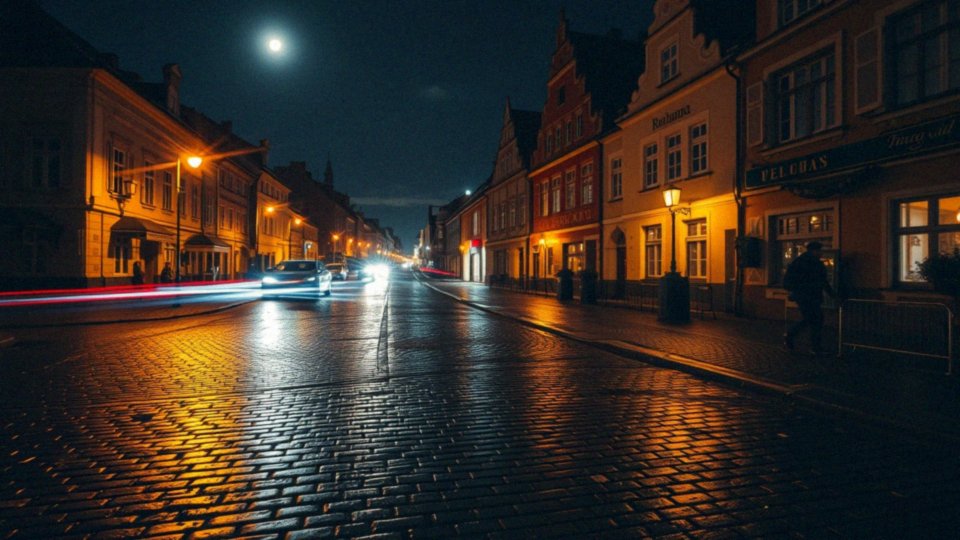 How does long exposure affect night images?